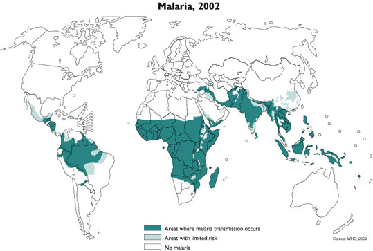 Ареал распространения малярии